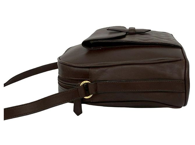 Borsa a Spalla in Pelle Trapuntata Yves Saint Laurent Marrone - vista 5