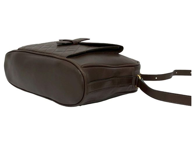 Borsa a Spalla in Pelle Trapuntata Yves Saint Laurent Marrone - vista 8