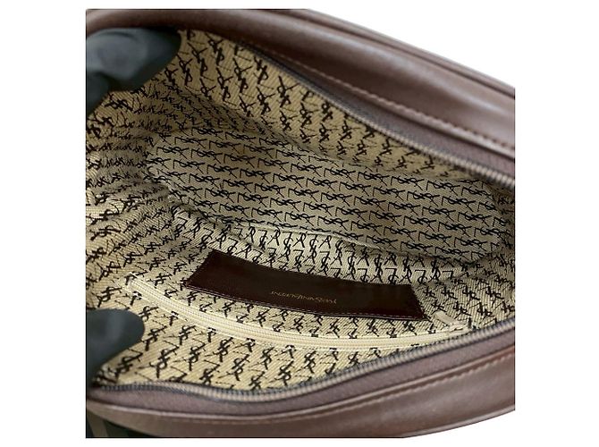 Borsa a Spalla in Pelle Trapuntata Yves Saint Laurent Marrone - vista 9