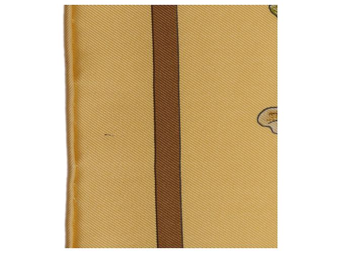 Bufanda de seda Casse Noisette marrón Hermès 90 Castaño Beige - vista 7