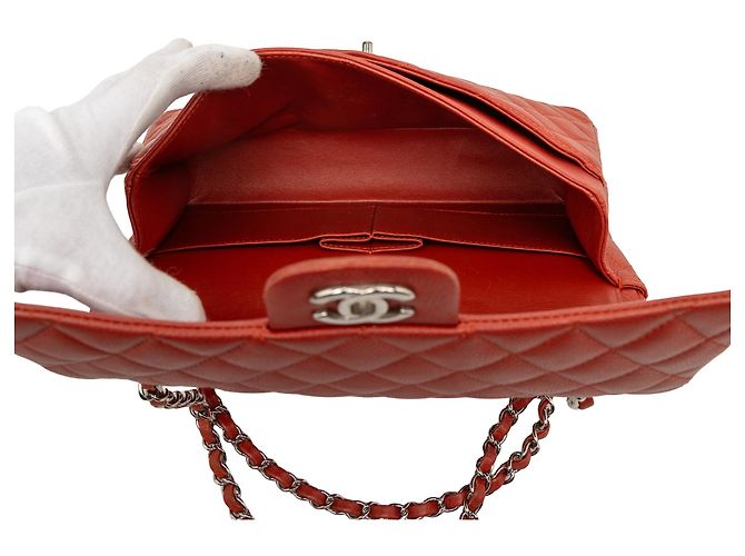 Chanel Rosso Medio Classico Caviar Doppio - vista 4