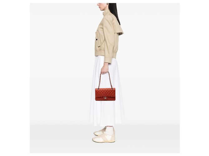 Chanel Rosso Medio Classico Caviar Doppio - vista 7