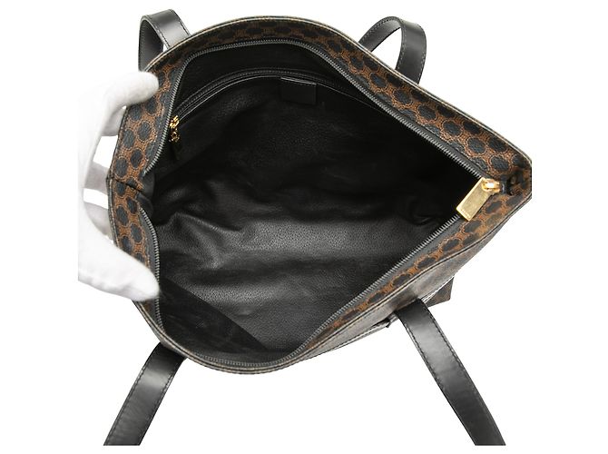 Céline Celine Schwarze Macadam-beschichtete Canvas-Tasche - vista 4
