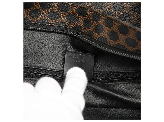 Céline Celine Schwarze Macadam-beschichtete Canvas-Tasche - vista 6