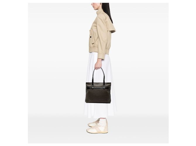 Céline Celine Schwarze Macadam-beschichtete Canvas-Tasche - vista 7