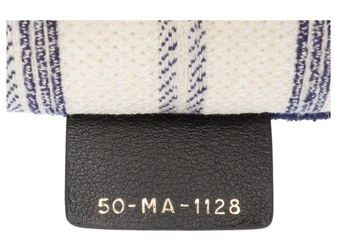 Book Tote Dior Blau Große Canvas Gestreifte Tasche Marineblau - Ansicht 6