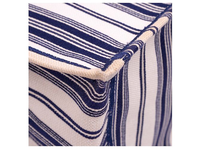 Book Tote Dior Blau Große Canvas Gestreifte Tasche Marineblau - Ansicht 8