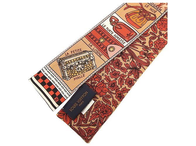 Bufanda de seda Jeu De Louis BB marrón Louis Vuitton Castaño - vista 3