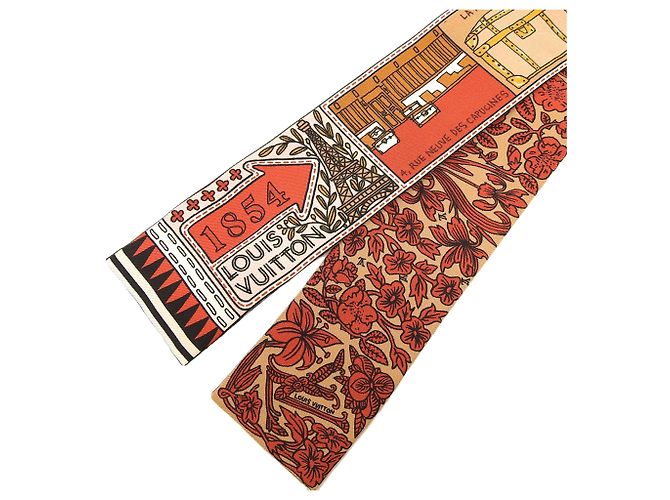 Bufanda de seda Jeu De Louis BB marrón Louis Vuitton Castaño - vista 4