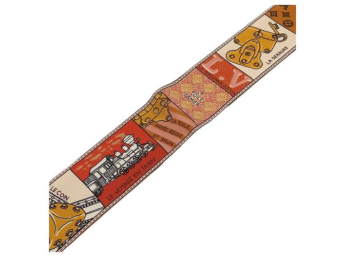 Bufanda de seda Jeu De Louis BB marrón Louis Vuitton Castaño - vista 5