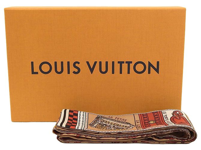 Bufanda de seda Jeu De Louis BB marrón Louis Vuitton Castaño - vista 6