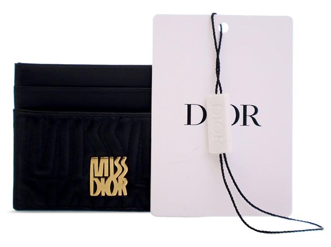 Dior Schwarzer, gestepptes Kalbsleder Miss Dior Freesia Kartenhalter - Ansicht 13