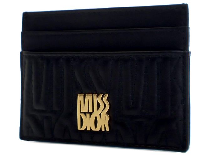 Dior Schwarzer, gestepptes Kalbsleder Miss Dior Freesia Kartenhalter - Ansicht 2