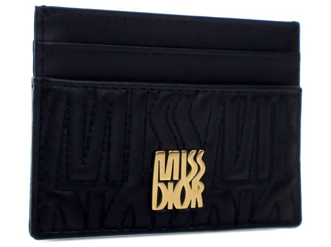 Dior Schwarzer, gestepptes Kalbsleder Miss Dior Freesia Kartenhalter - Ansicht 3