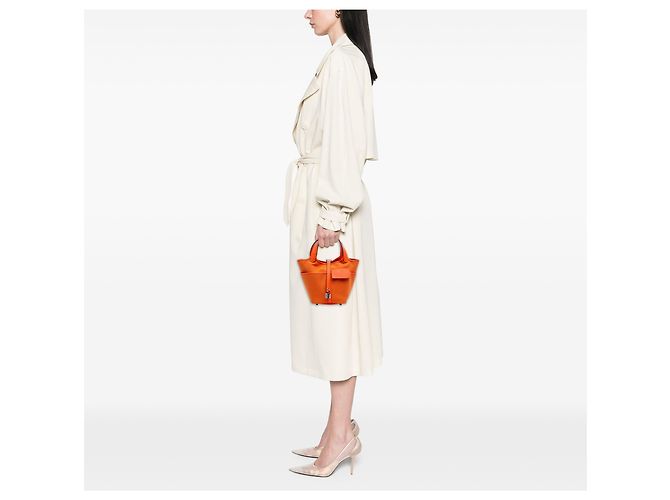 Hermès Arancione Toile Goeland e Swift Cargo Picotin Lock 18 - vista 11