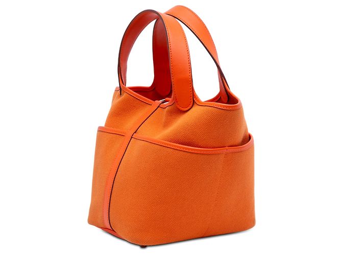 Hermès Arancione Toile Goeland e Swift Cargo Picotin Lock 18 - vista 2