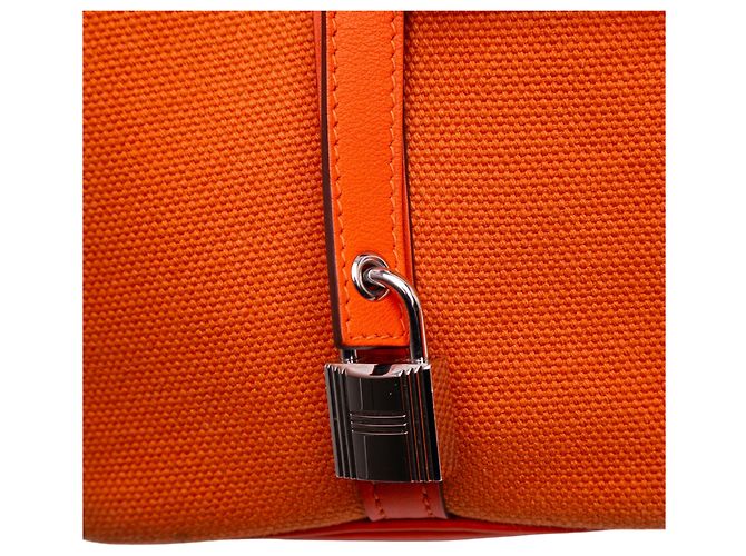 Hermès Arancione Toile Goeland e Swift Cargo Picotin Lock 18 - vista 8