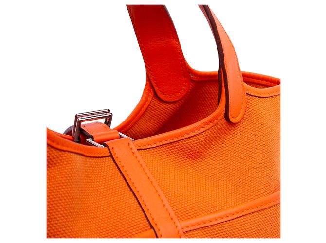 Hermès Arancione Toile Goeland e Swift Cargo Picotin Lock 18 - vista 9