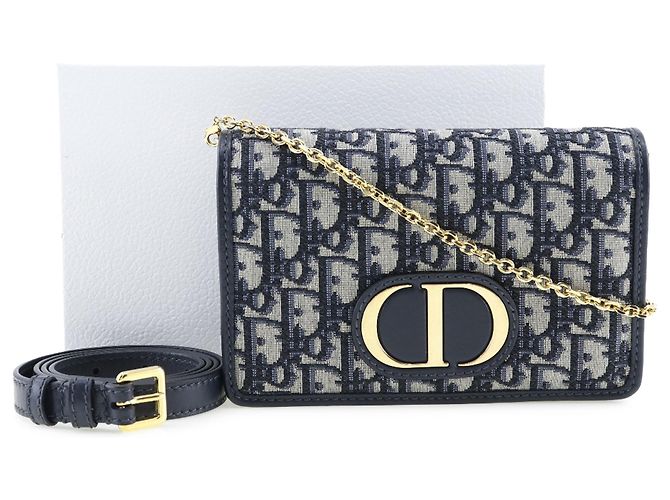 Pochette 2 in 1 Dior Blue Oblique 30 Montaigne - vista 8