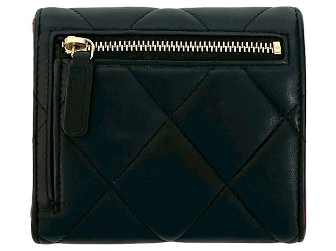 Cartera tri-fold de cuero de cordero Coco Mark Chanel 19 Negro - vista 2