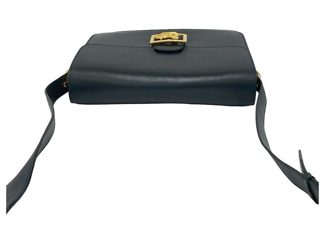 Céline Pochette in pelle di vitello blu navy Celine - vista 4