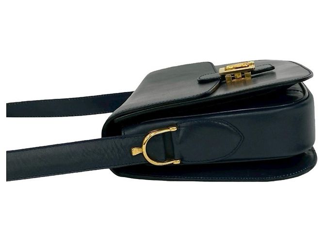Céline Pochette in pelle di vitello blu navy Celine - vista 5