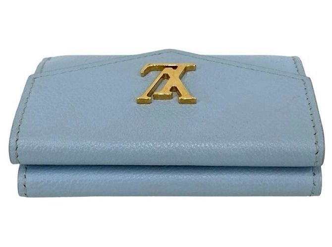 Cartera Lock Mini de cuero con tres pliegues Louis Vuitton Azul - vista 3