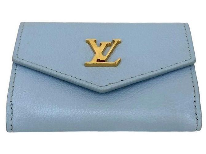 Cartera Lock Mini de cuero con tres pliegues Louis Vuitton Azul - vista 6
