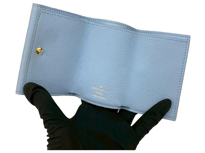 Cartera Lock Mini de cuero con tres pliegues Louis Vuitton Azul - vista 7