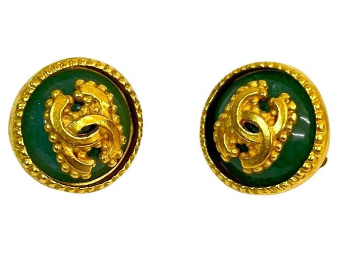 Chanel Gripoa Coco Mark GP Ohrringe Golden Grün - Ansicht 5