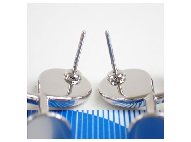 Hermès HERMES Cor H schwarze und silberne Ohrstecker - Ansicht 3