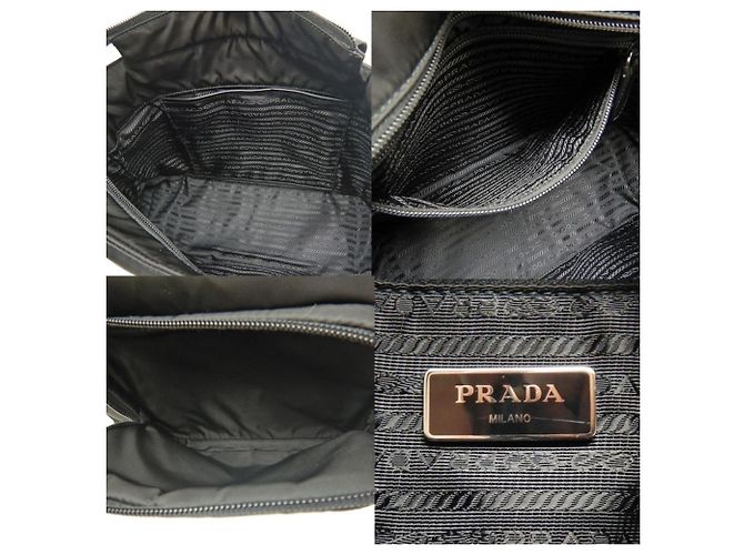 Borsa tote in nylon imbottito Prada Nero - vista 10