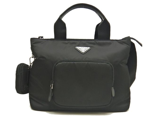 Borsa tote in nylon imbottito Prada Nero - vista 2