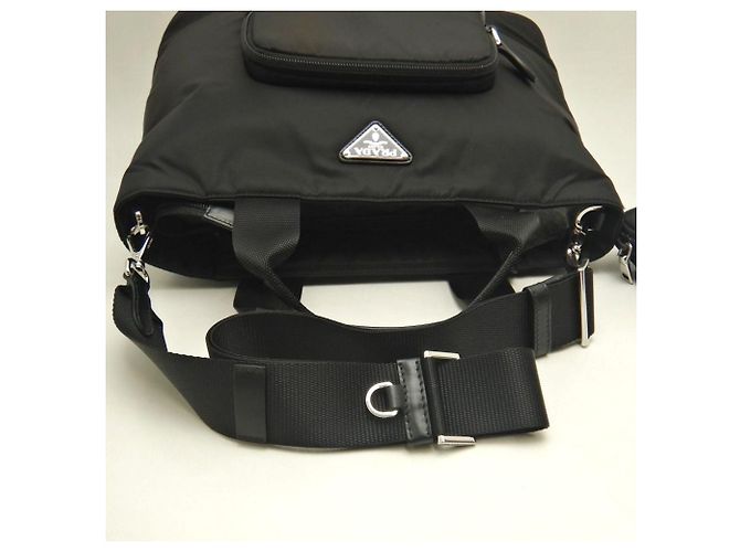 Borsa tote in nylon imbottito Prada Nero - vista 6