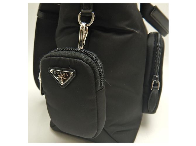 Borsa tote in nylon imbottito Prada Nero - vista 7