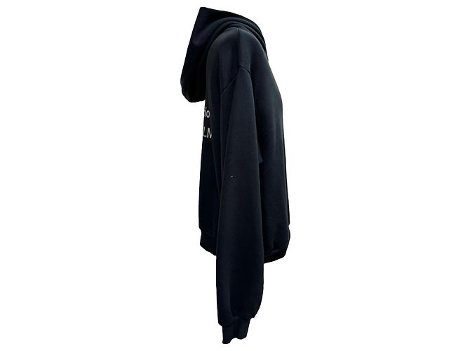 Hoodie en coton noir avec logo Acne Studios - vue 2