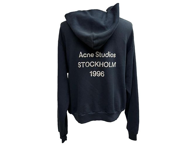 Hoodie en coton noir avec logo Acne Studios - vue 4