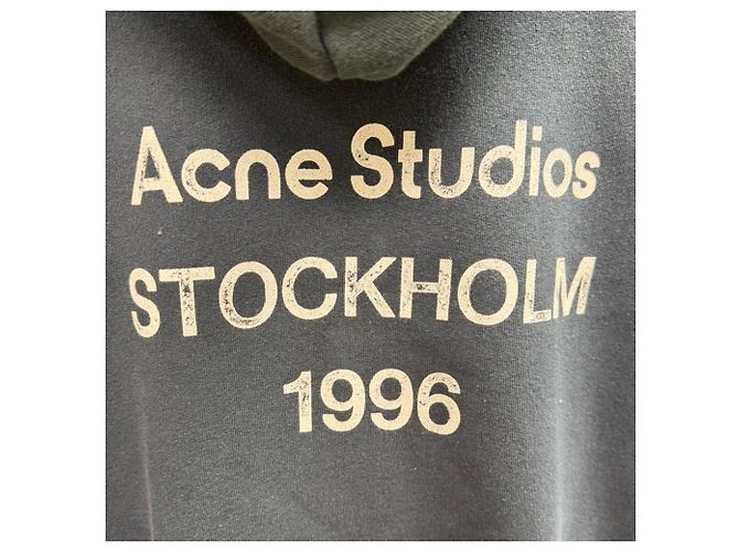Hoodie en coton noir avec logo Acne Studios - vue 5