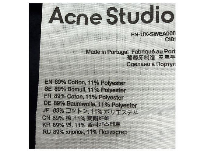 Hoodie en coton noir avec logo Acne Studios - vue 7