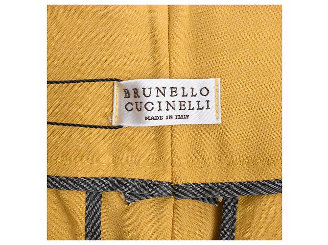 Brunello Cucinelli gerade geschnittene Hose aus gelbem Polyester - Ansicht 4