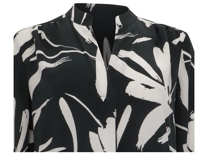 Hugo Boss Blusa de seda negra con estampado Banora de Boss Multicolor - vista 2