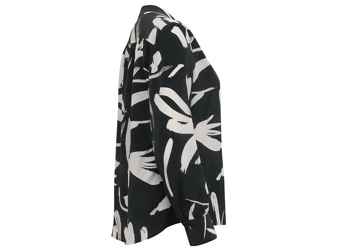 Hugo Boss Blusa de seda negra con estampado Banora de Boss Multicolor - vista 3