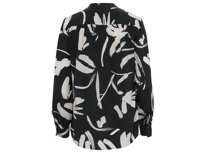 Hugo Boss Blusa de seda negra con estampado Banora de Boss Multicolor - vista 4