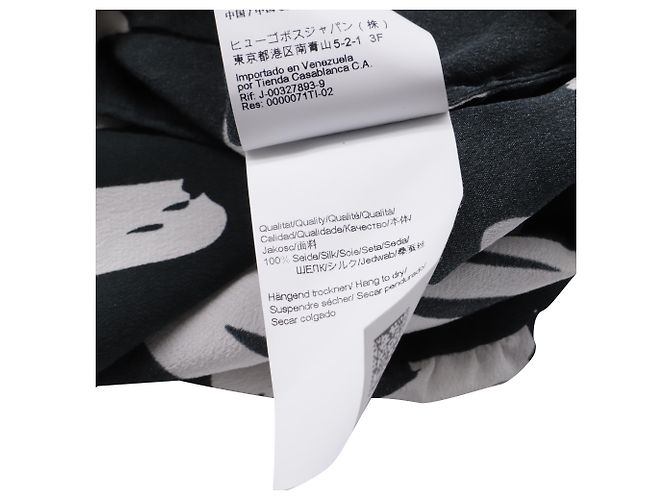 Hugo Boss Blusa de seda negra con estampado Banora de Boss Multicolor - vista 7