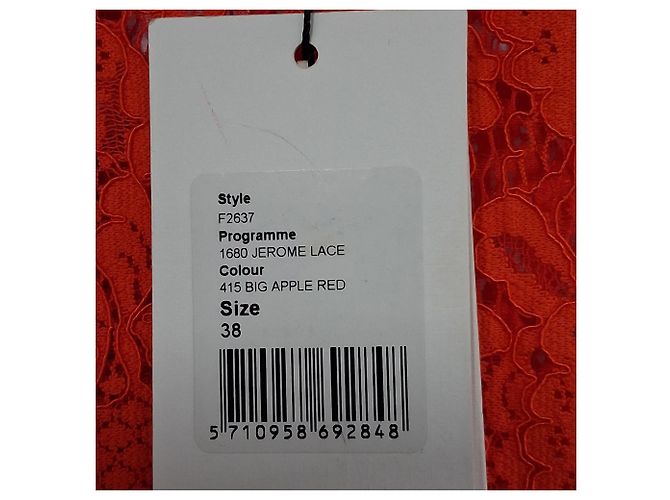 Ganni Midikleid aus rotem Polyester mit Spitzen-Details - Ansicht 5