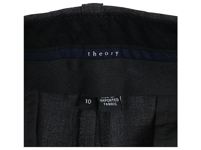 Pantalones Theory en lana gris - vista 4