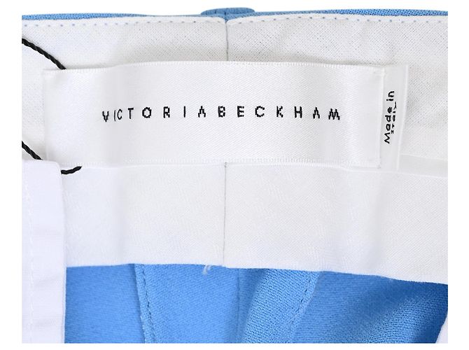 Victoria Beckham gerade geschnittene Hose aus hellblauem Polyester - Ansicht 4