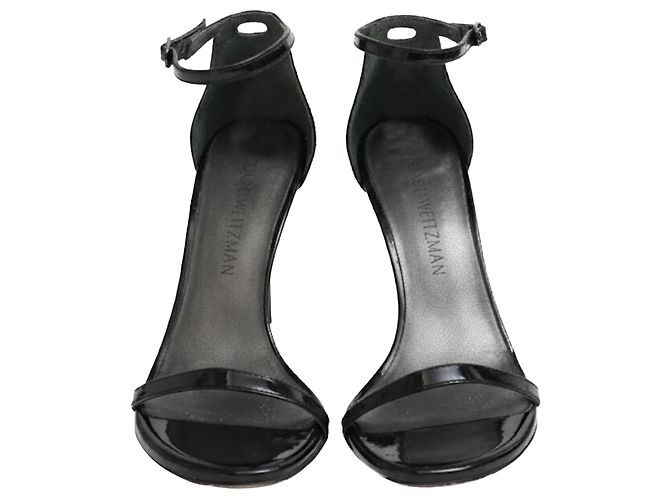 Sandales NudistSong Stuart Weitzman en cuir verni noir - vue 2