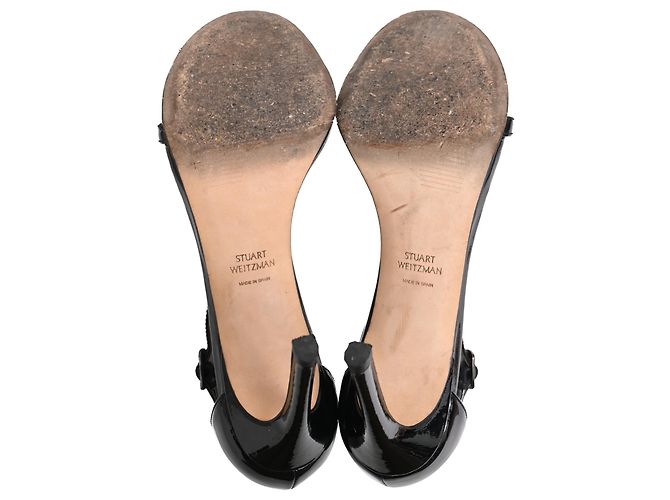Sandales NudistSong Stuart Weitzman en cuir verni noir - vue 6