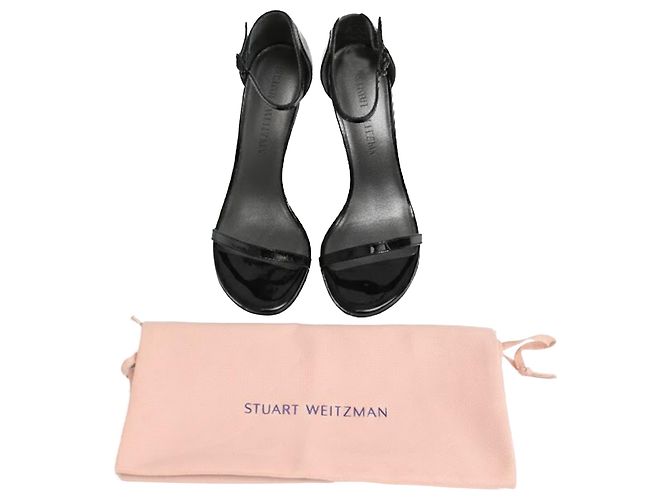 Sandales NudistSong Stuart Weitzman en cuir verni noir - vue 9